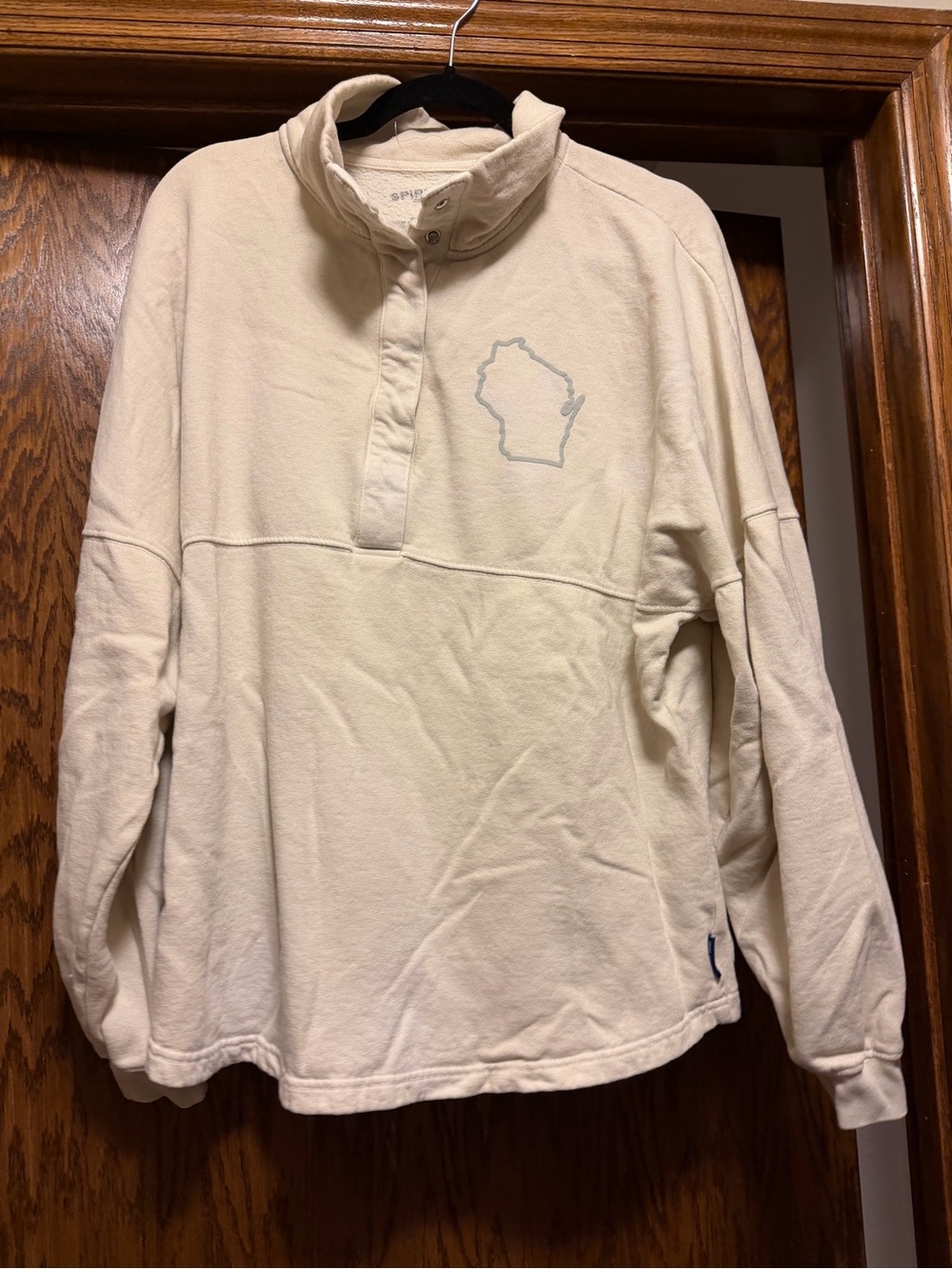 Women’s Cream Pullover Quarter-Snap Sweatshirt